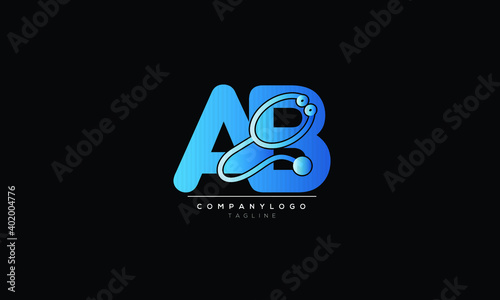 AB medical DOCTOR Abstract initial monogram letter alphabet logo design