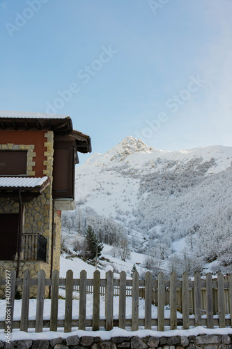 View of the Picos the Europa from Sotres village, near to Bulnes.