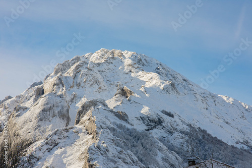 View of the Picos the Europa from Sotres village, near to Bulnes.