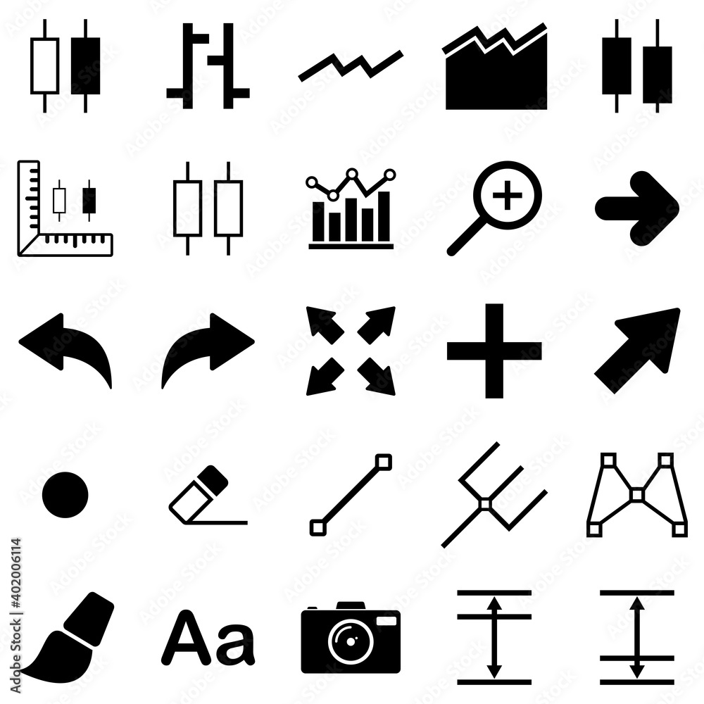 Fototapeta premium market analysis icon set, candlestick icon, chart icon vector sign symbol