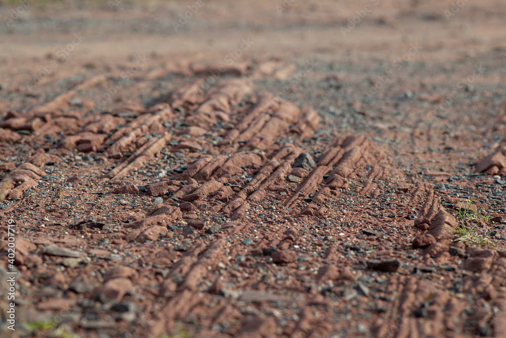 Striped stones. Sandstone. Rock texture
