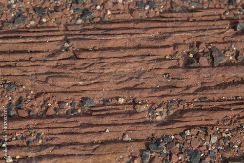 Striped stones. Sandstone. Rock texture