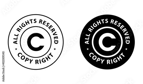 copyright abstract, 'all right reserved' vector icon photo