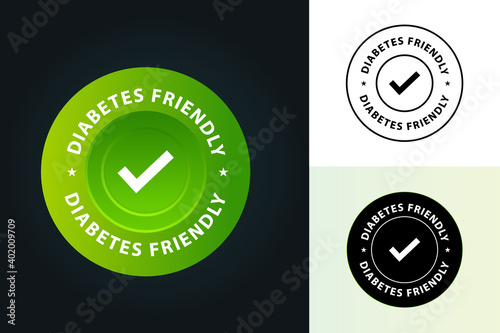 Diabetic Diet abstract. green color diabetes friendly stamp