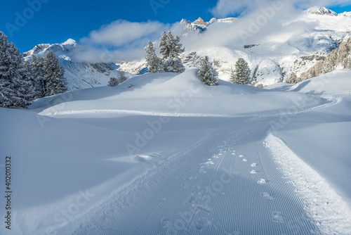 empty ski slope in switzerland