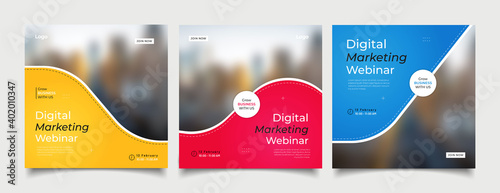 Digital marketing webinar banner for social media post template 