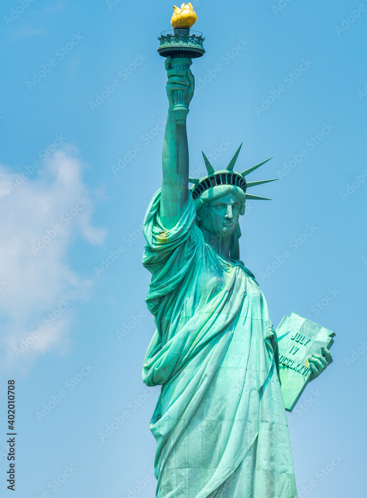 Fototapeta premium Amazing view of Statue of Liberty from the ferry boat