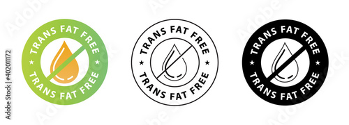 trans fat free vector symbol with drop photo