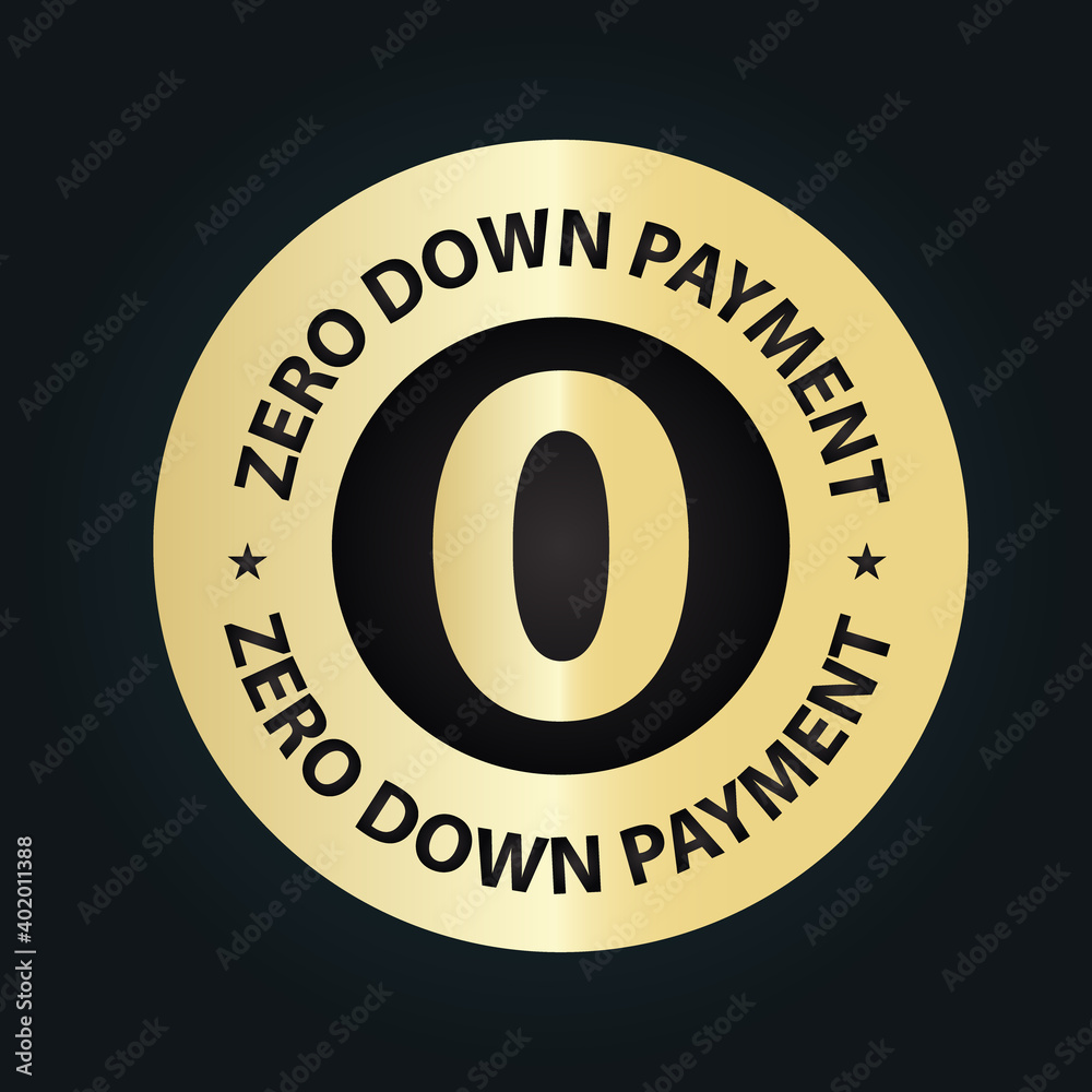 zero down payment stamp, golden premium vector icon