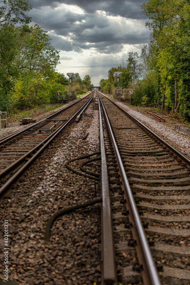 Railway Tracks at Headcorn near Maidstone in Kent, England