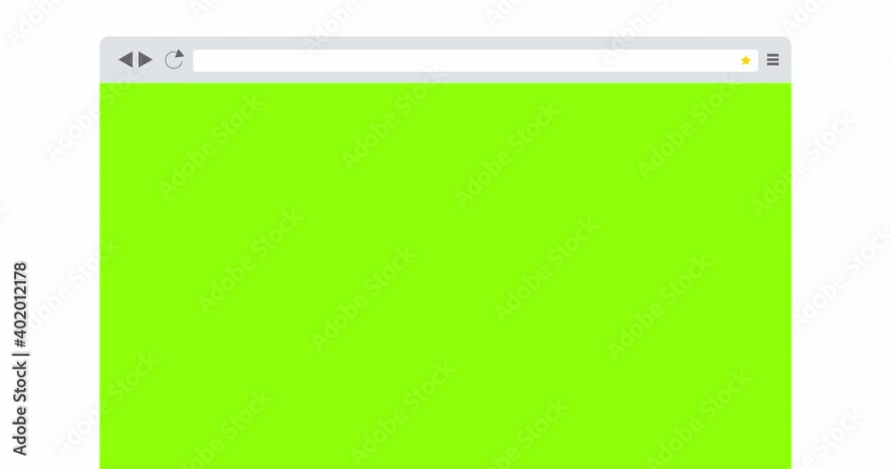 Browser Window With Blank Green Screen, Animated Mockup