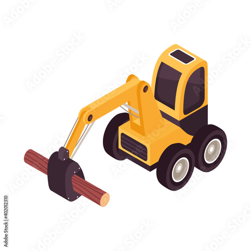 Timber Trunk Excavator Composition