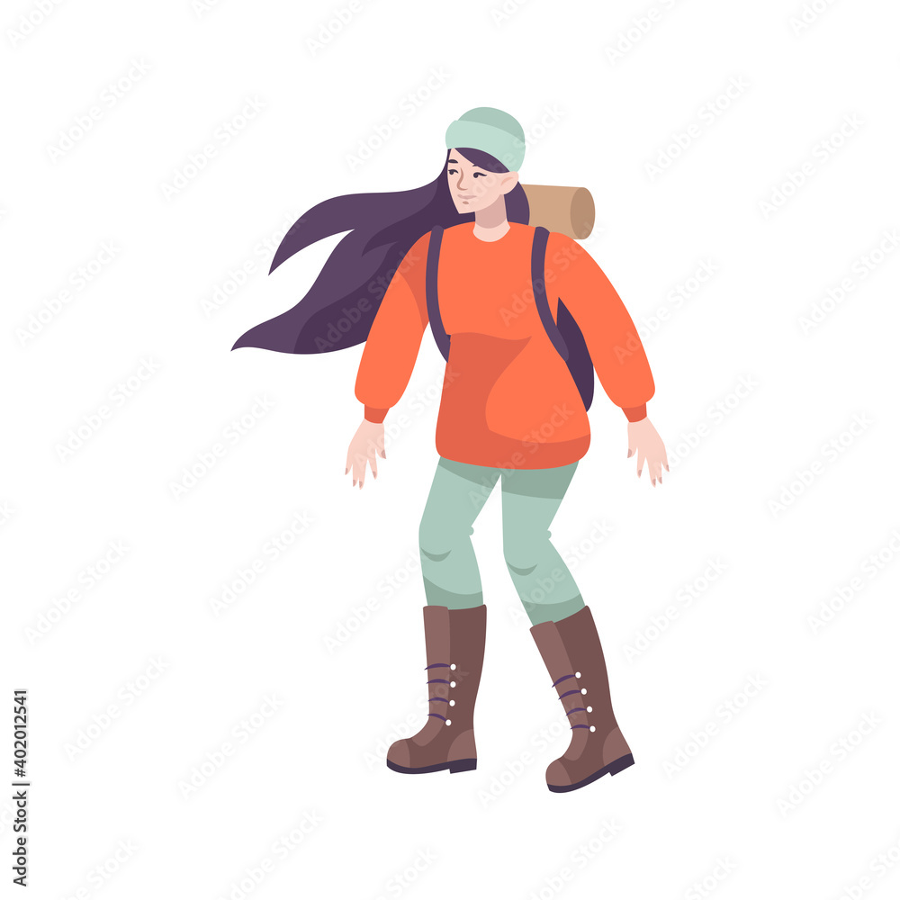Female Tourist Adventure Composition Female Tourist Adventure Composition