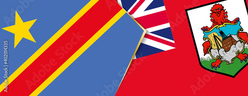 Democratic Republic of the Congo and Bermuda flags, two vector flags.