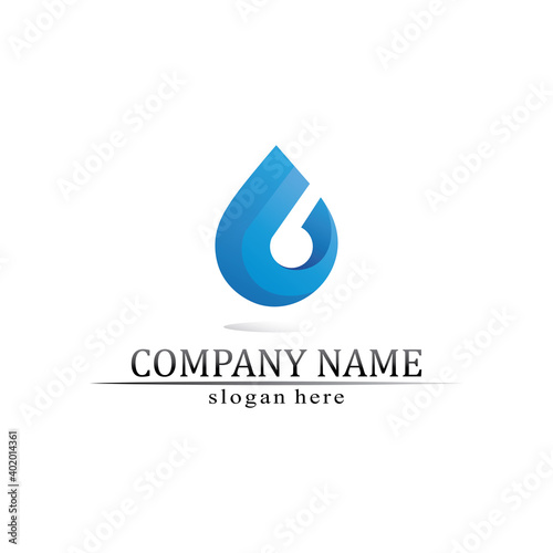 Water drop Logo Template vector Business logo wave 