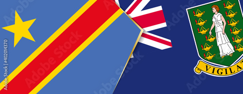 Democratic Republic of the Congo and British Virgin Islands flags, two vector flags.