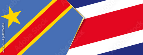 Democratic Republic of the Congo and Costa Rica flags  two vector flags.