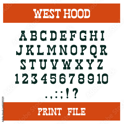 wild west font set, alphabet letters. wild west typography font with trendy letters thin, bold, uppercase, lowercase and numbers. vector illustration.