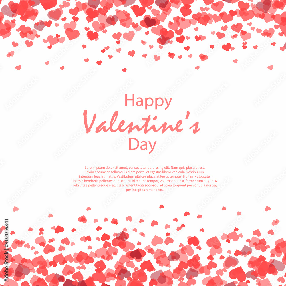 Falling heart for Valentine's Day background. vector