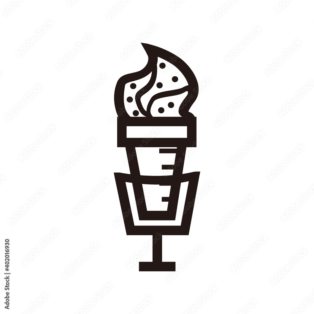 ice cream microphone for broadcast or podcast logo or icon ice cream microphone for broadcast or podcast logo or icon