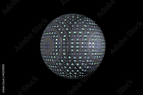 3d abstract figure sphere square gride texture © sergeyD