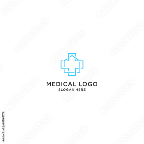 Cross Line Medical And Home Services Vector Logo Template