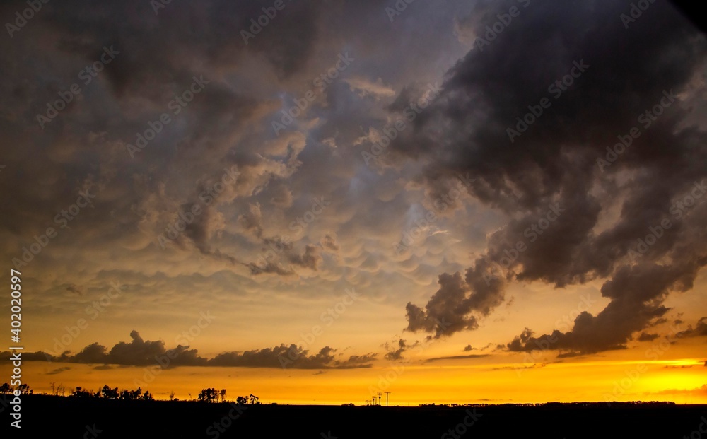 Prairie Storm Clouds Sunset