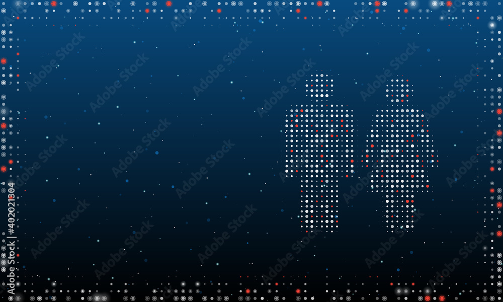 On the right is the man with woman symbol filled with white dots ...