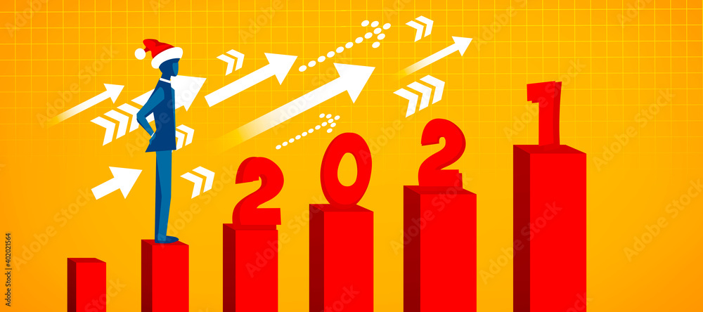 New 2021 growth and development prospects. 3D illustration New 2021 growth and development prospects. 3D illustration