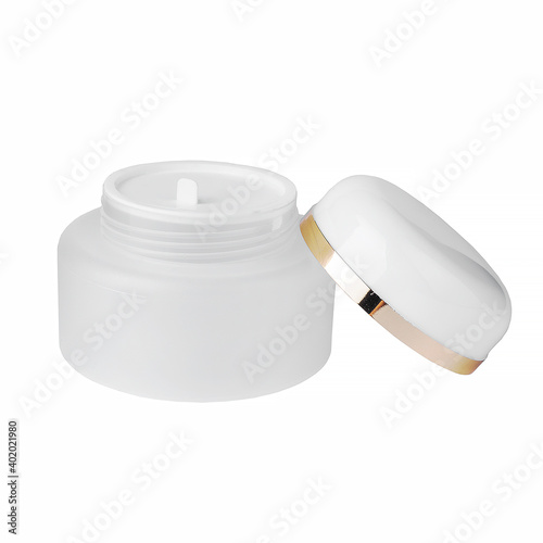 Can of cosmetics on a white background isolated