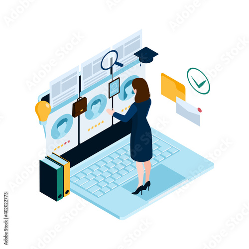 Recruiting Isometric Illustration