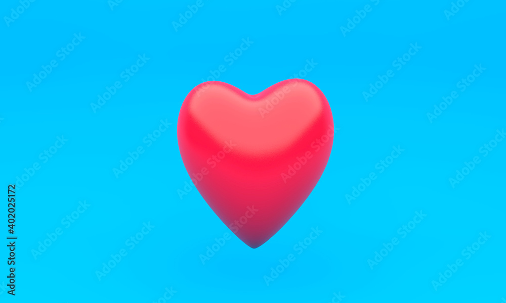red heart on a light blue background red heart on a light blue background
