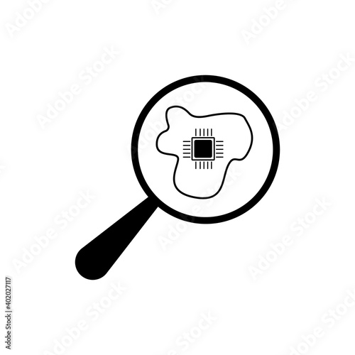 Vaccination vector icon. Style is flat rounded square, dark and white colors, Anti vaccine. Chip. Anti chip.