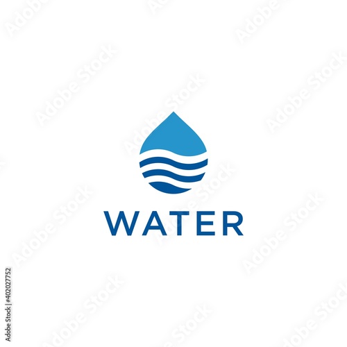 Water Drop Flow logo design vector