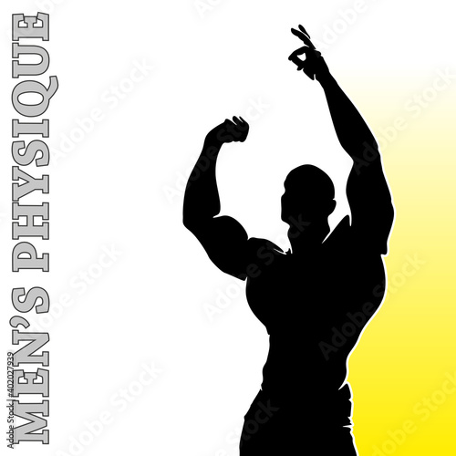 Muscle man silhouette lifting weights fitness gym icon bodybuilder