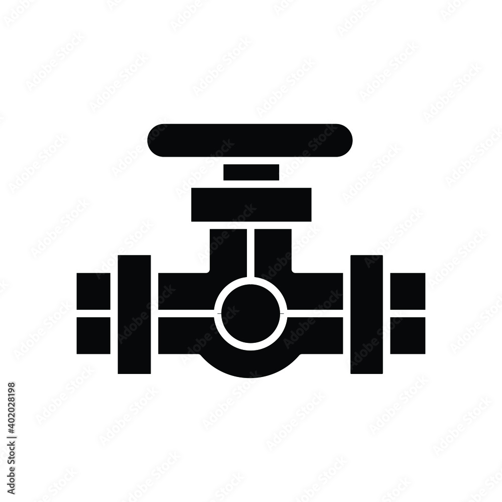 Valve Pipe plumbing glyph icon Valve Pipe plumbing glyph icon