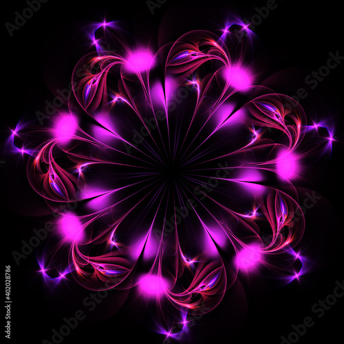 Abstract pink polygonal fractal graphic 