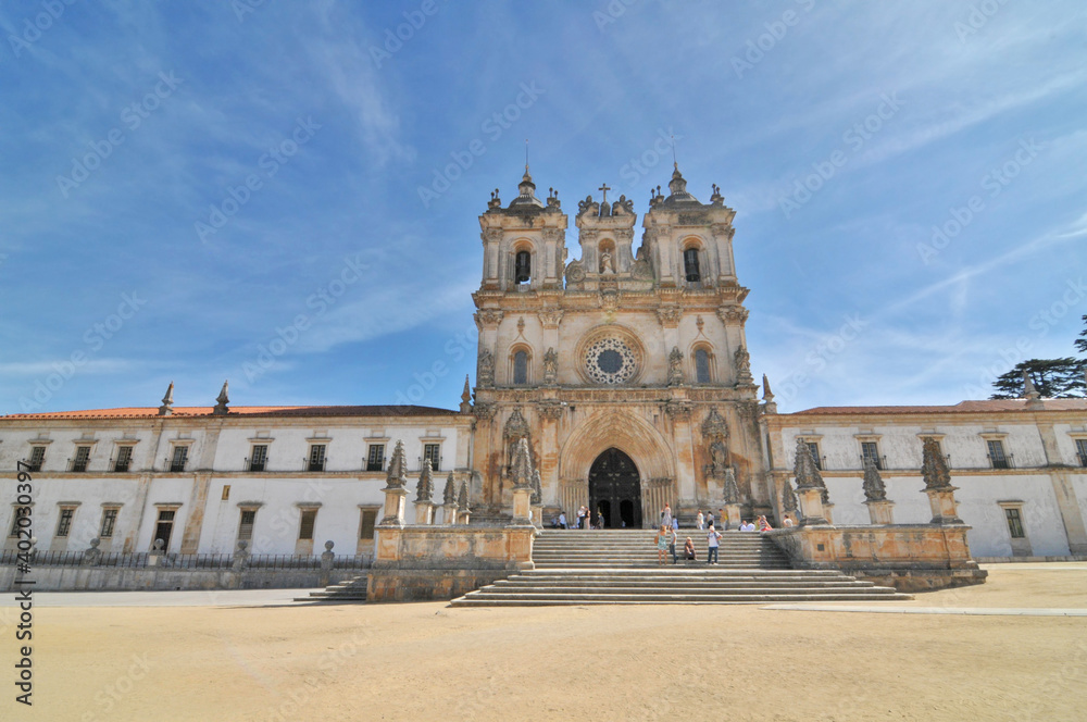 The Alcobaça Monastery - Roman Catholic church located in the town of Alcobaça, Portugal. The Alcobaça Monastery - Roman Catholic church located in the town of Alcobaça, Portugal.