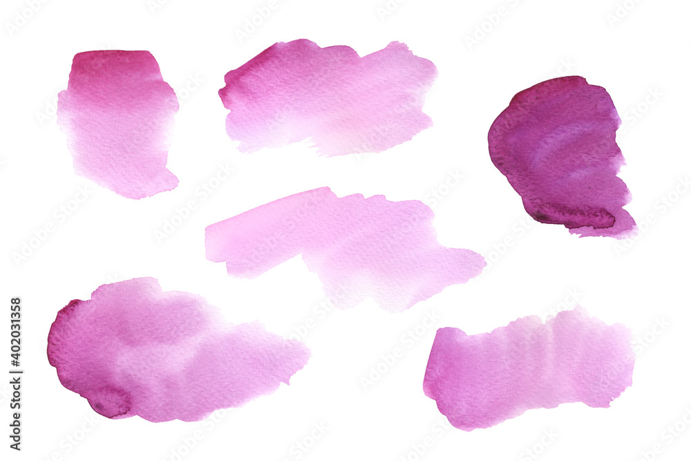 Abstract pink and purple watercolor blots