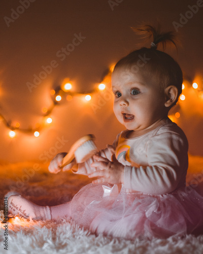 baby child playing with a toy