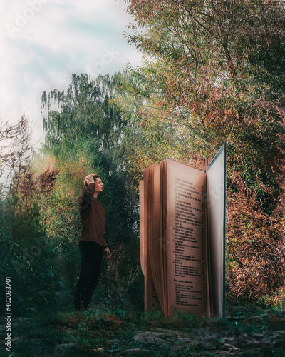 person with a magic book