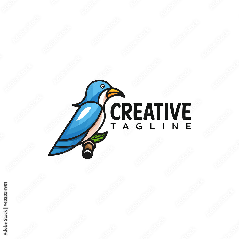 Bird logo, creative design vector template