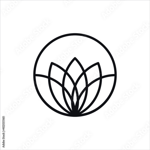 Yoga Lotus flower logo vector icon symbol