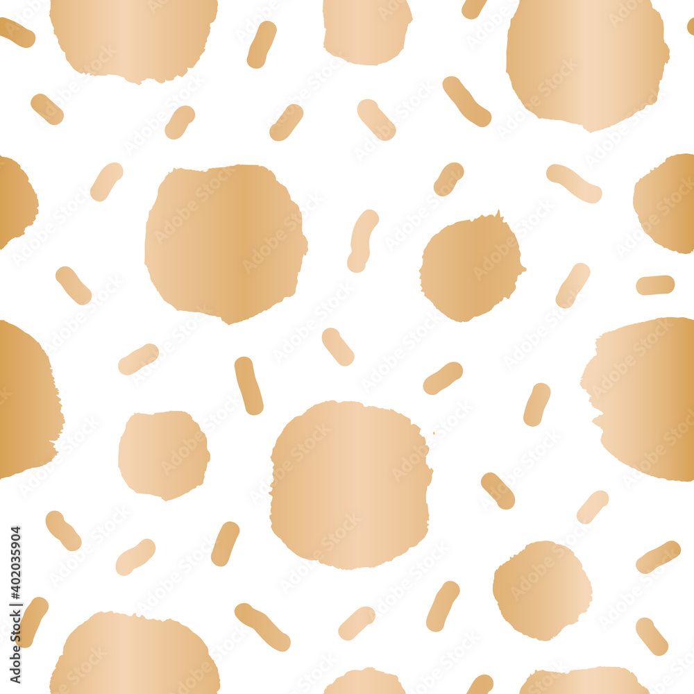 Vector gold dots blots white seamless pattern Vector gold dots blots white seamless pattern