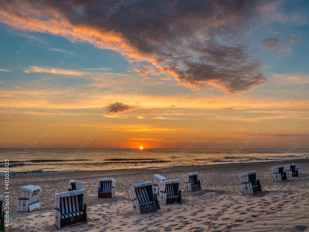 Sonnenuntergang am Strand von Westerland Sonnenuntergang am Strand von Westerland