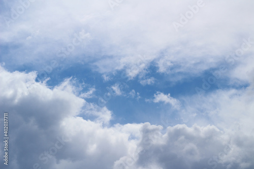 Fototapeta Naklejka Na Ścianę i Meble -  blue sky background with tiny clouds. Panorama