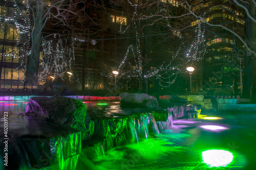 fountain at night