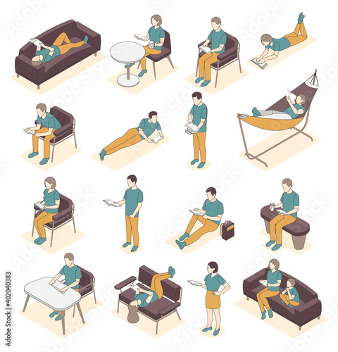 Reading People Icons Collection