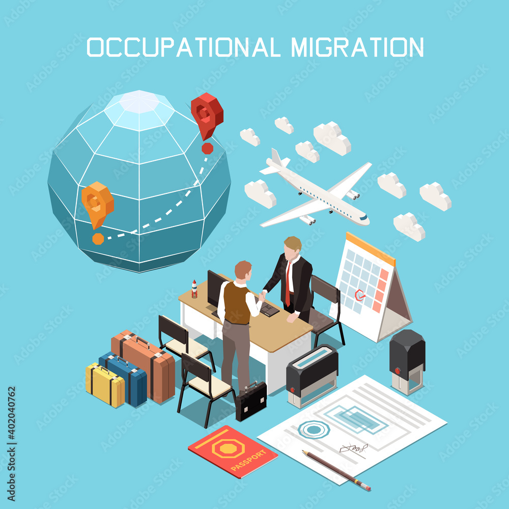 Population Mobility Migration Composition Stock Vector Adobe Stock