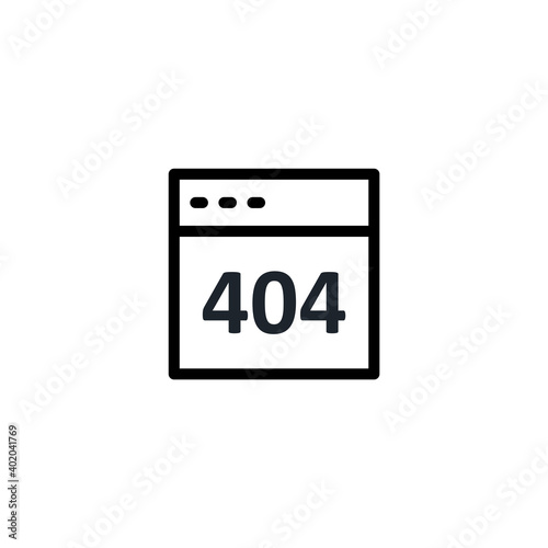 404 programming error icon. Icon design for programming and software engineering. Vector